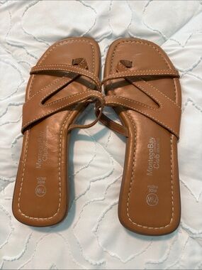Montego Bay Club Cognac Tan Strappy Slide Sandals